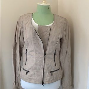 Beige Banana Republic Leather Jacket
